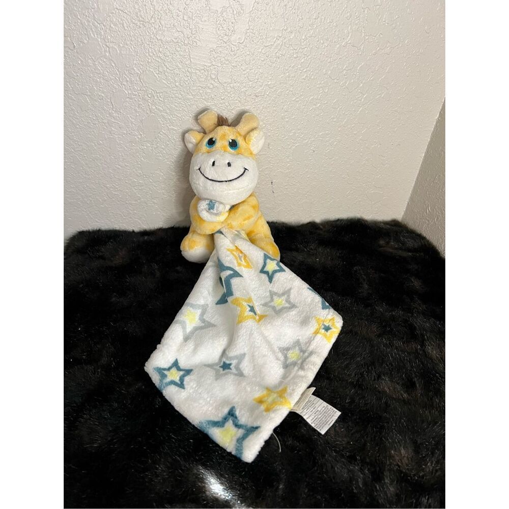Little Beginnings Giraffe Lovey Security Blanket Baby Yellow with Stars